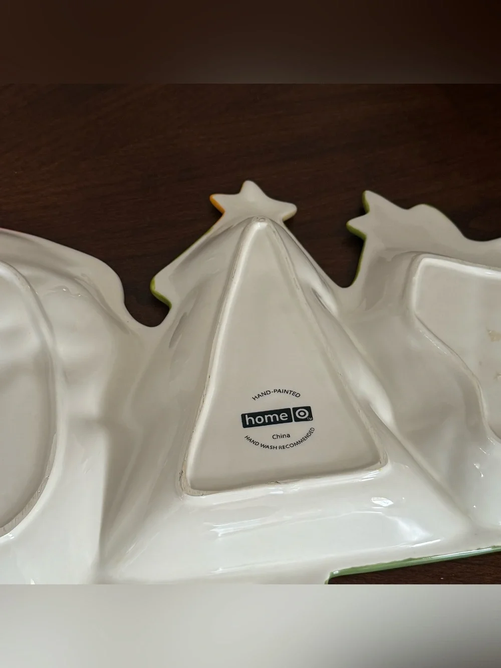 Target Home Hand-Painted Christmas Divided Serving Tray Party Decor Holiday Dish